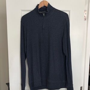 Vintage 1946 Men's Blue Zip-Up Sweater
